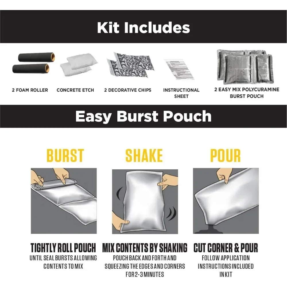 381087 RockSolid Polycuramine 2.5 Car Garage Floor Coating Kit, Modern Greige, 180 Fl Oz (Pack of 1)