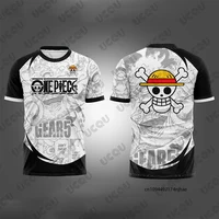 Maillot de football imprimé One Piece Anime Luffy Gear 5 pour hommes, T-shirt de Cosplay décontracté à séchage rapide, hauts de sport pour enfants/adultes, nouvelle collection d'été 1