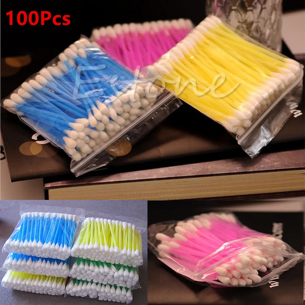 100Pcs Disposable Cotton Swab Applicator Q-tip Swabs Plastic Handle Sturdy New