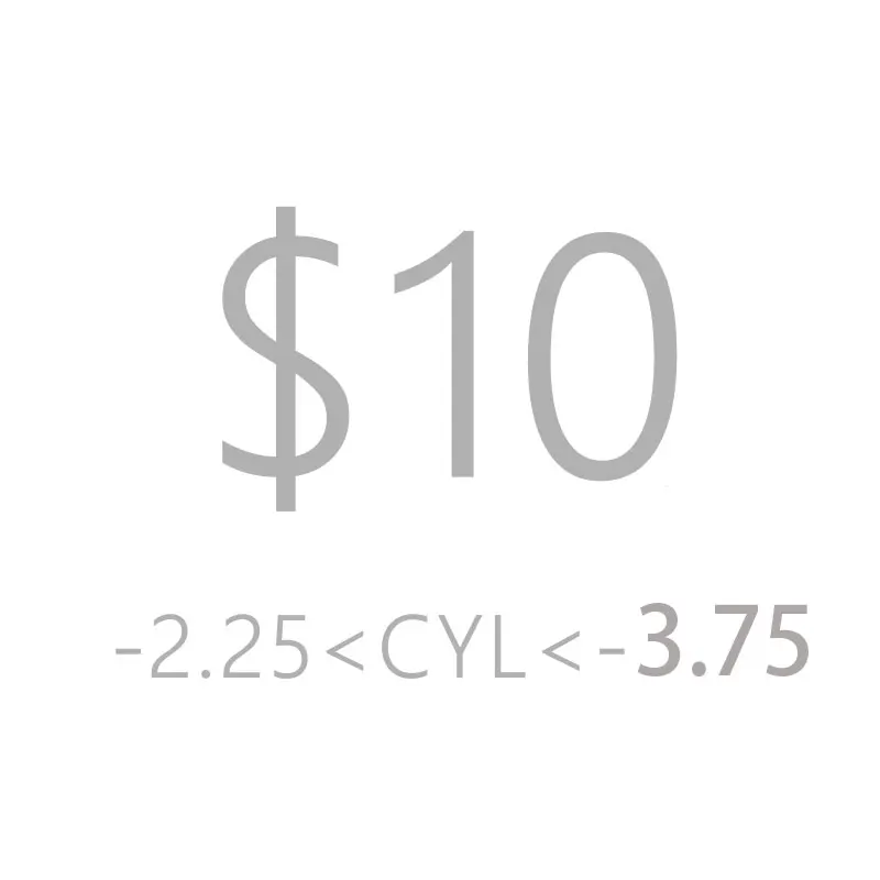 

Astigmatism CYL2.00 To 3.75 Customized Prescription Lenses Extra Cost Use Only can't be order alone