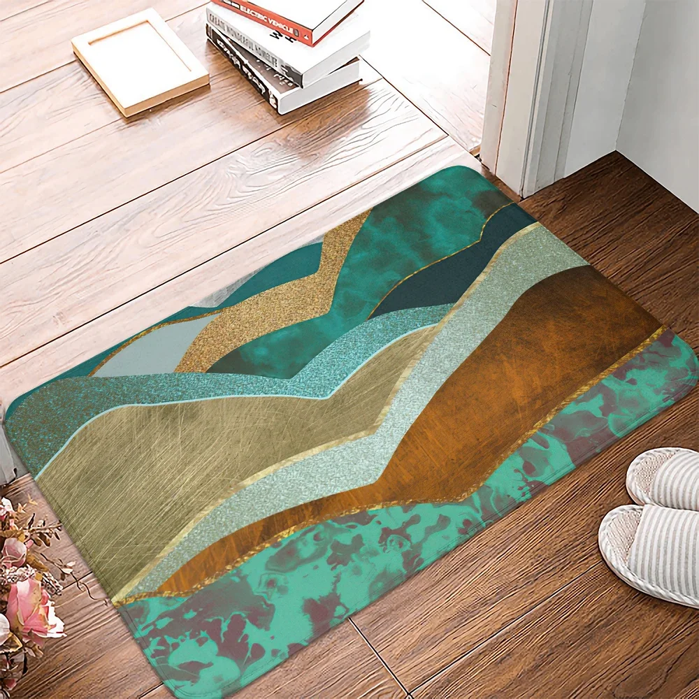 

Green Mountain print Carpet Entrance Doormat Bath Floor Rugs Absorbent Mat Anti-slip Kitchen Rug for Home Decorative Foot mat