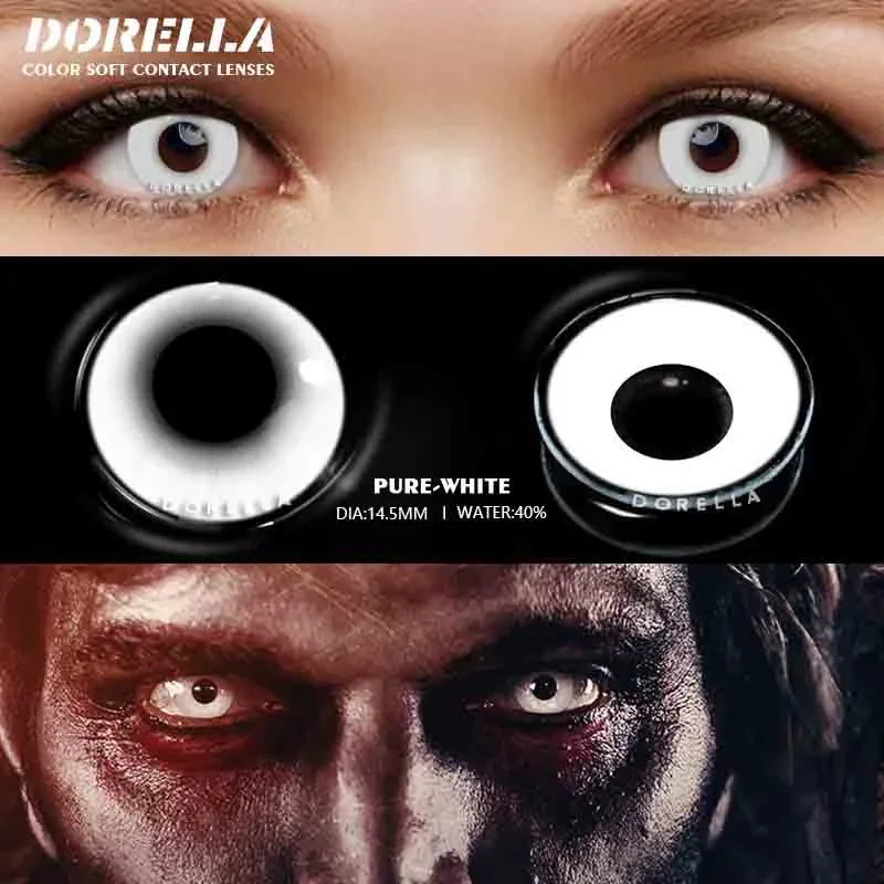 Spooky White Mesh Blind Halloween Cosplay Contact Lenses