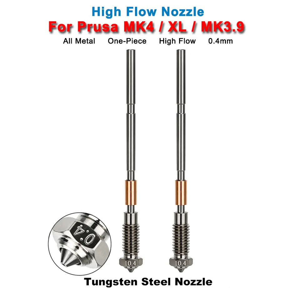 Upgraded Hotend Nozzle For Prusa MK4/XL/MK3.9 All Metal One-Piece Hardened Steel Nozzle 0.4mm Durable High Flow 3D Printer Part image 11
