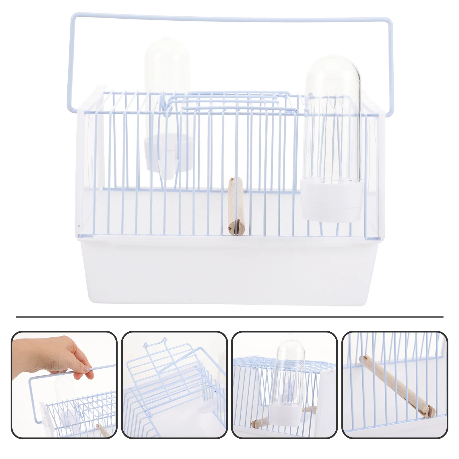 

1 Set of Parrot Cage Portable Small Pet Bird Cage Outing Bird Carrying Cage Parrot Cage with Handle