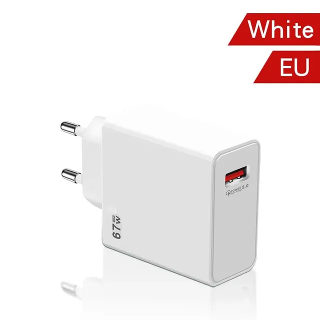  67W Fast Charging Charger EU/US/UK USB Adapter Standard Charge Head Type-C Mobile Phone Type C Cable for Xiaomi Power Adapter 