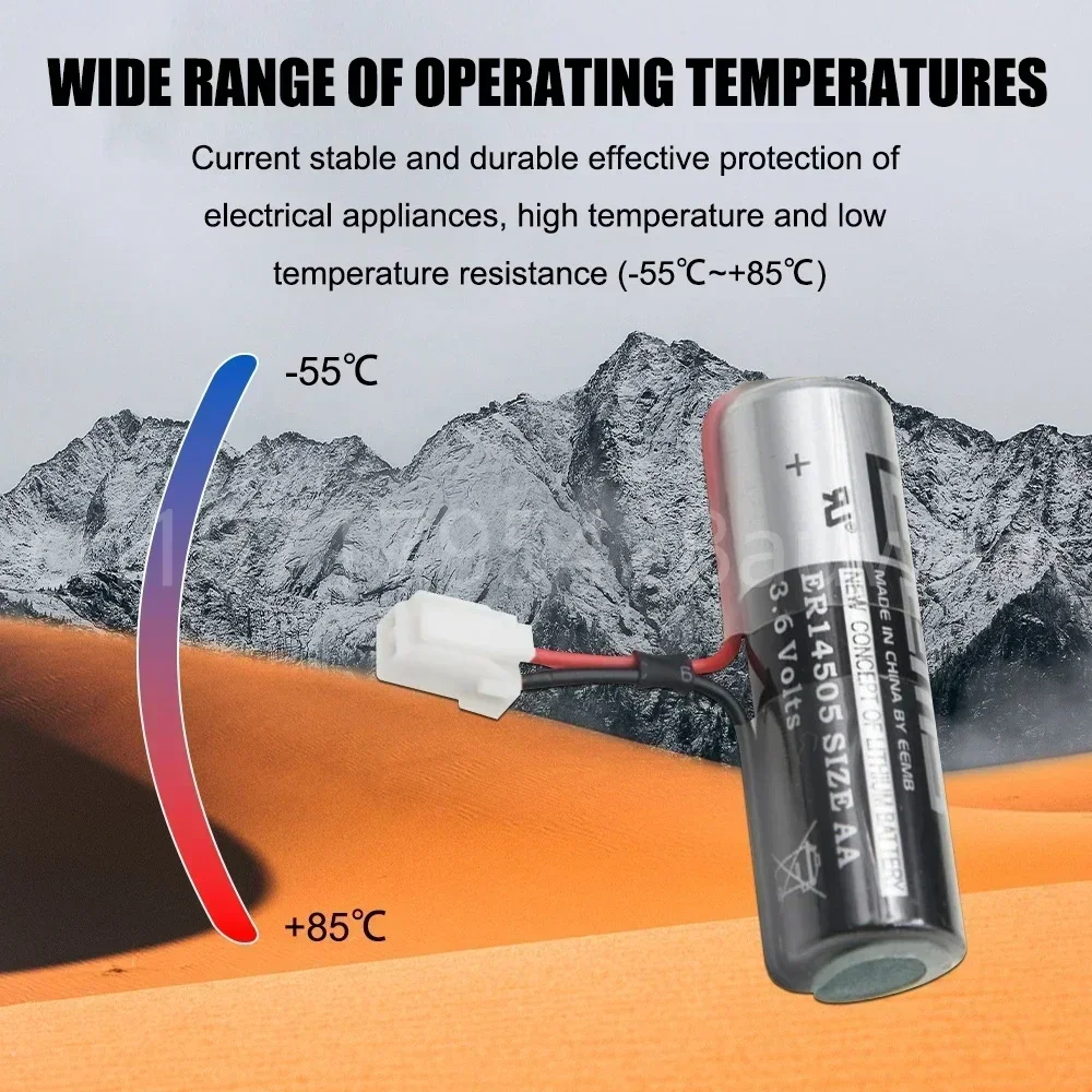 10PCS ER14505 ER14505H AA 3.6V 2400mAh Energy Lithium Battery Smart Meter Battery with Plug 6