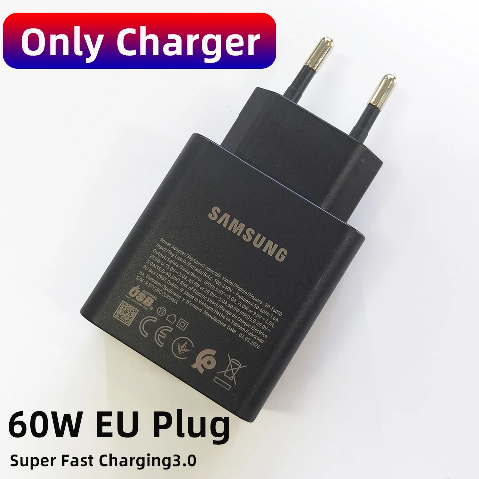 High-Speed SAMSUNG 65W Fast Charging Type C Adapter with Cable