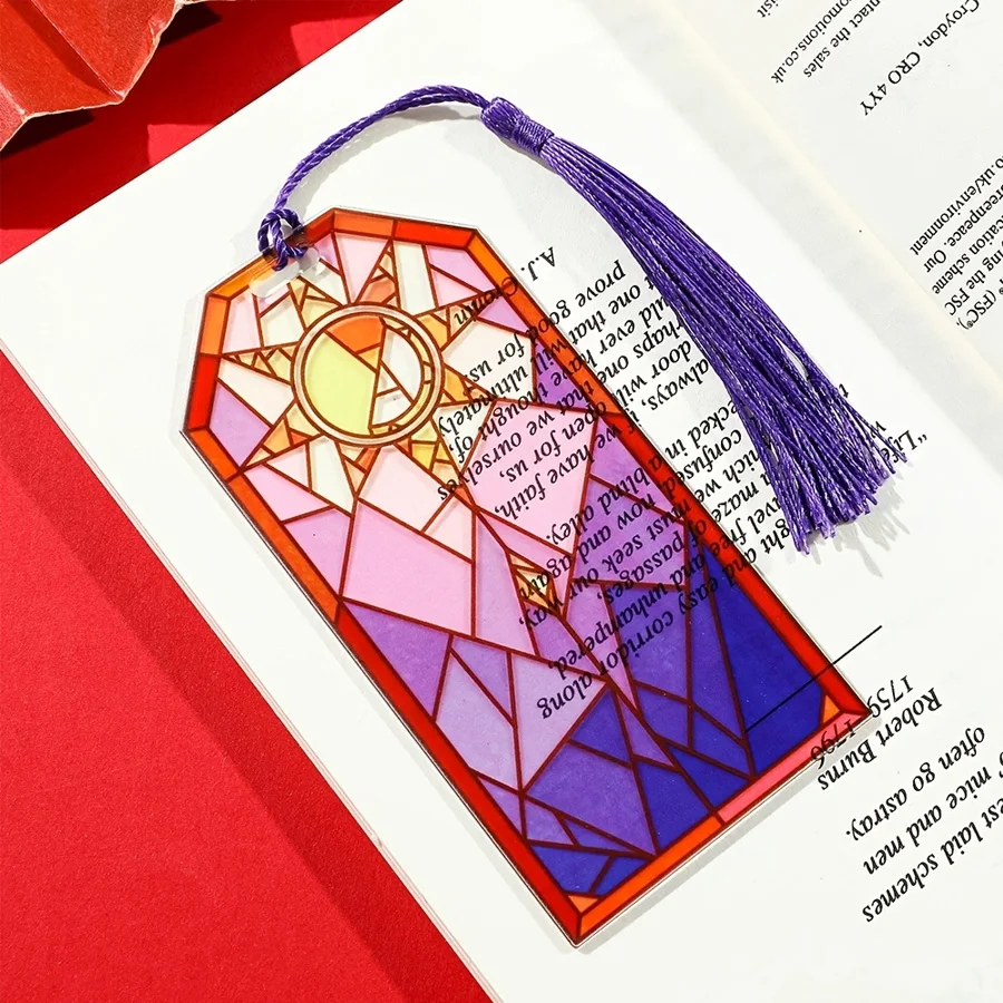 1pc Acrylic bookmarks-colored transparent page number markers perfect everyday accessory or gift for book lovers office