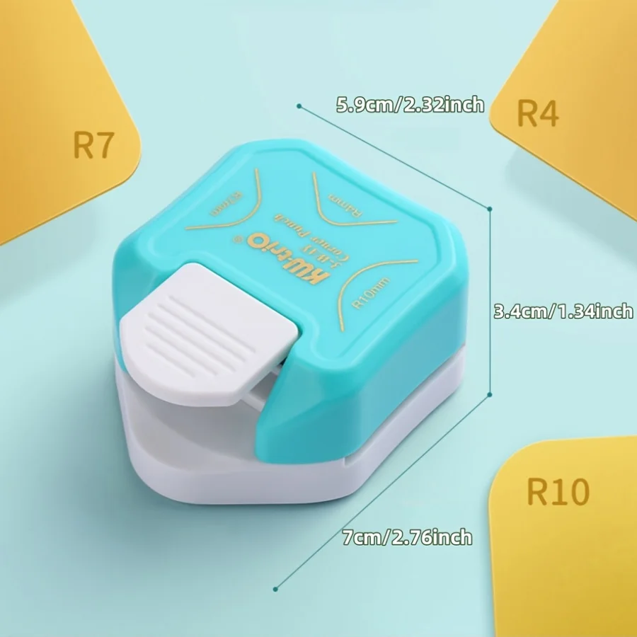 3-in-1 라운드 코너 펀치, DIY 스크랩북 코너 커팅 머신 펀치, R4/R7/R10mm 원형 펀칭기