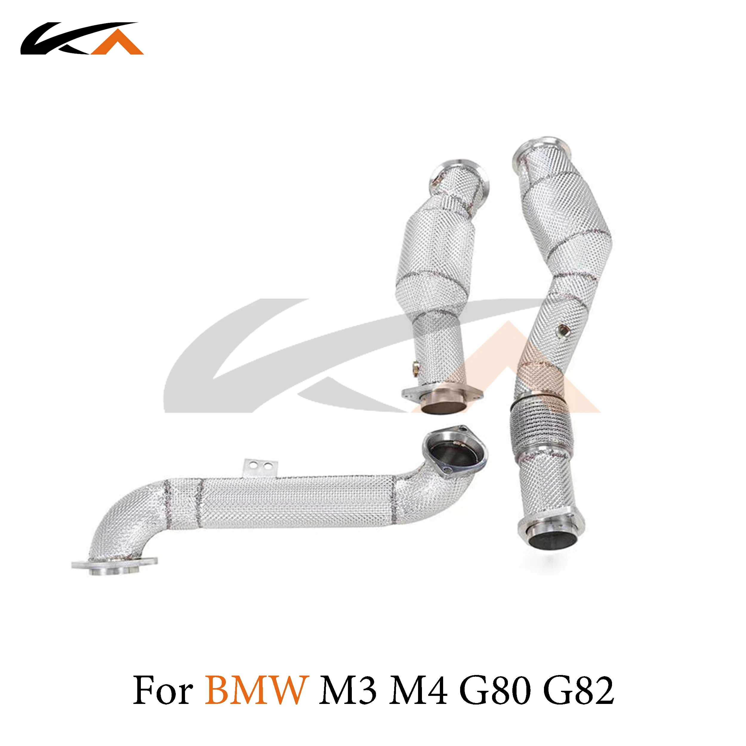 KA 튜닝 다운파이프 배기 스테인레스 스틸 헤더, BMW M3 M4 G80 G82 성능 자동차 부품, 열 차폐 촉매