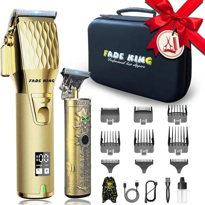 

Professional Hair Clippers for Men, Cordless Beard Trimmer for Men, LCD Display Hair Clippers and Trimmer Set for Barber Haircut