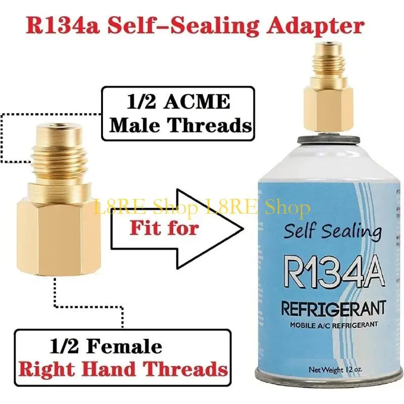 L8RE Professional R134A 효율적인 에어컨 서비스를위한 게이지 빠른 커플러 및 어댑터가 포함 된 충전 호스 세트