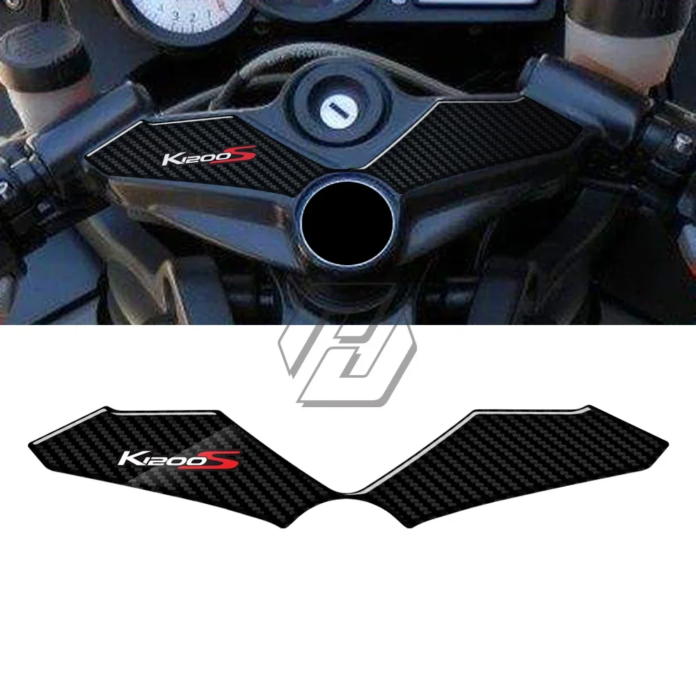 For BMW K1200S 2004-2008 3D Carbon-look Upper Triple Yoke Defender