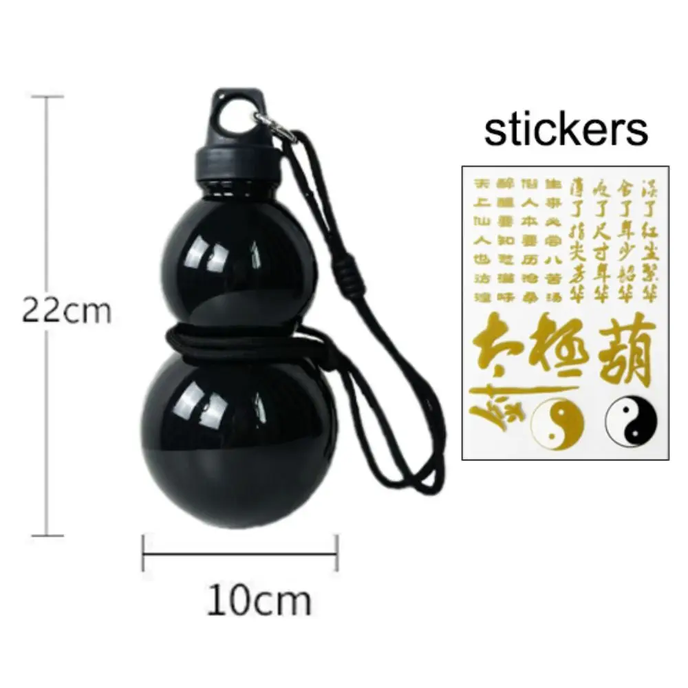 Chinese Style Tritan Drinking Bottle Gourd Water Bottle with Shoulder Strap Braided Waist Rope Cup Brush Charm DIY Sticker