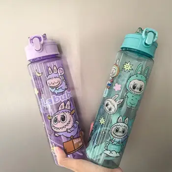 Labubu Large-Capacity Anime Kids Water Bottle – Cute, Durable & Portable Straw Cup for Outdoor Sports 1