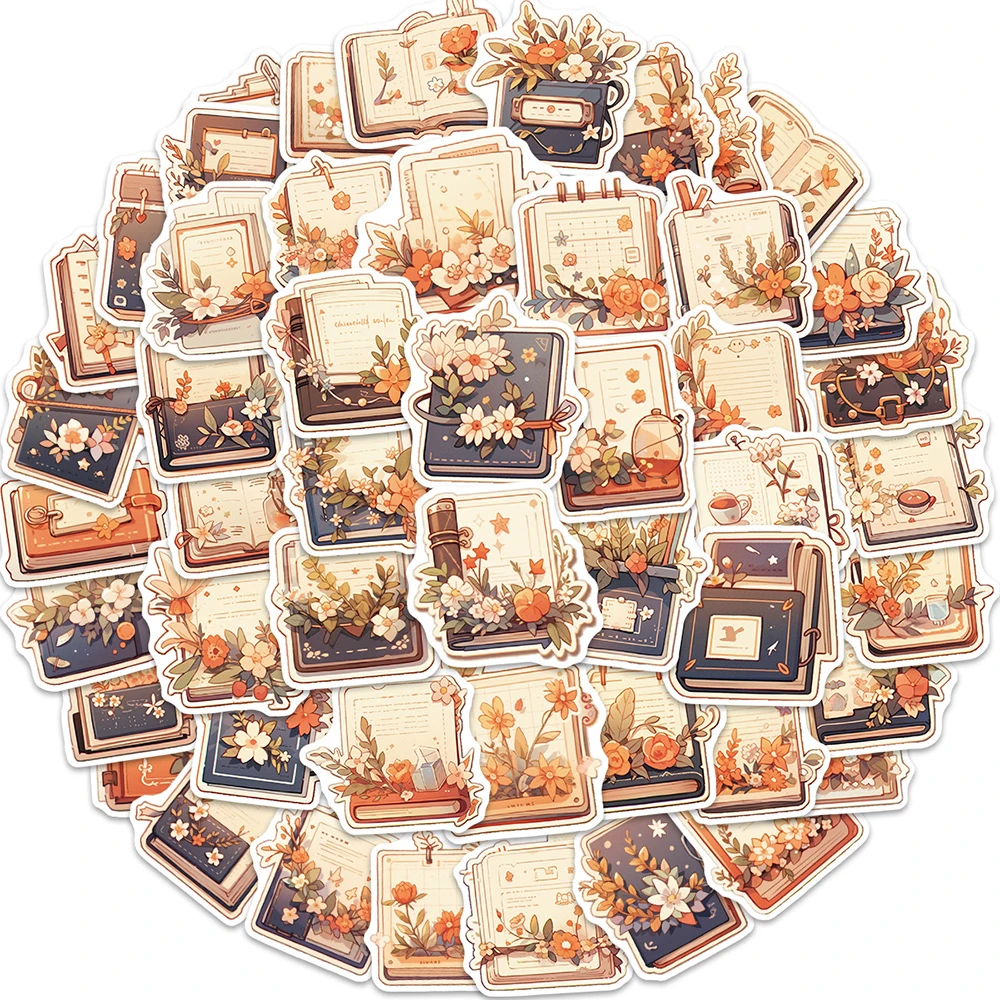 

10/30/50pcs Ins Book Flower Cartoon Stickers Aesthetics Graffiti Decal Suitcase Luggage Scrapbooking Funny Graffiti Sticker Gift