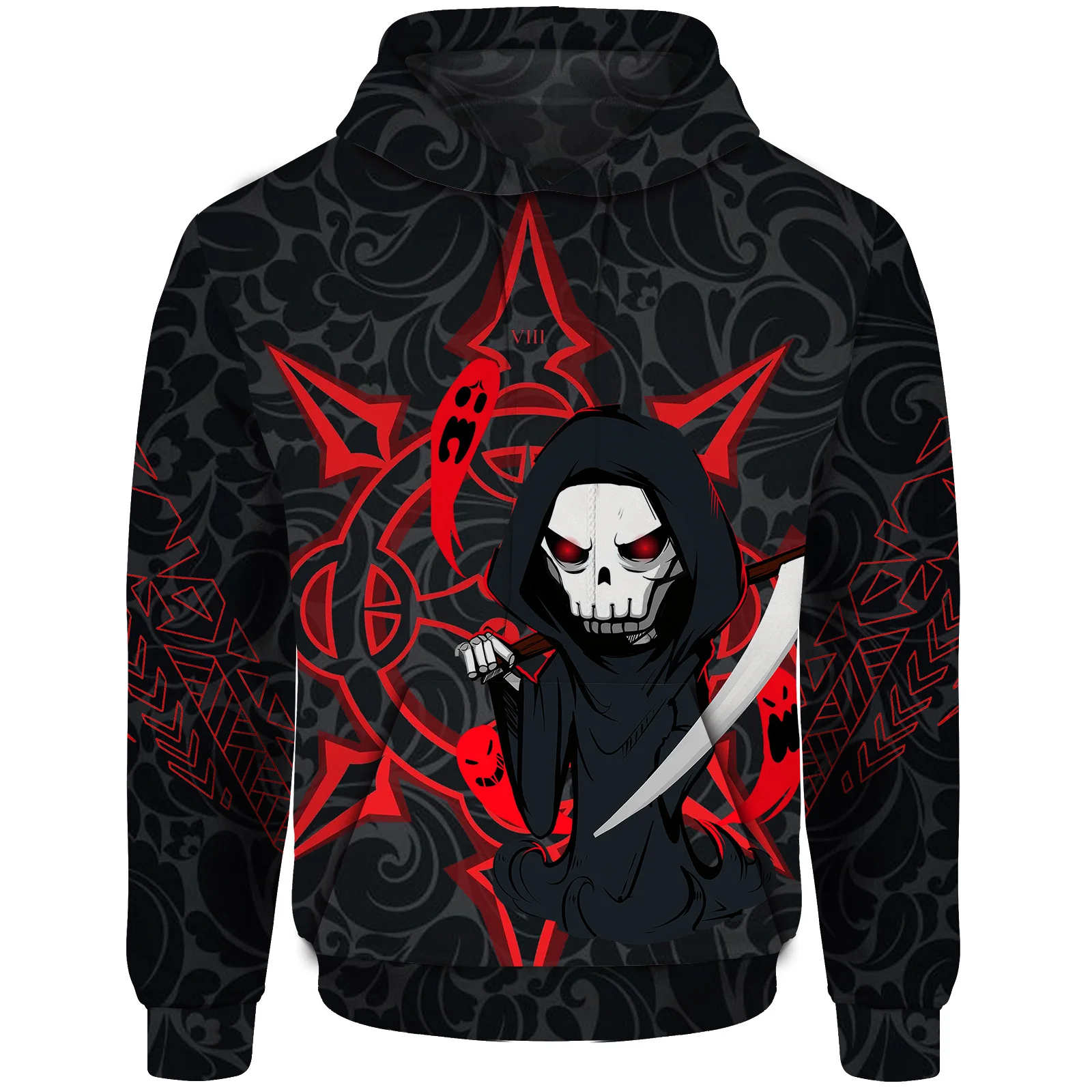 thumbnail image 1 of Sudadera con capucha de otoño para hombre Sudadera con capucha estampada genial con calaveras sangrientas y serpientes Sudadera con capucha suelta, 1 of 4