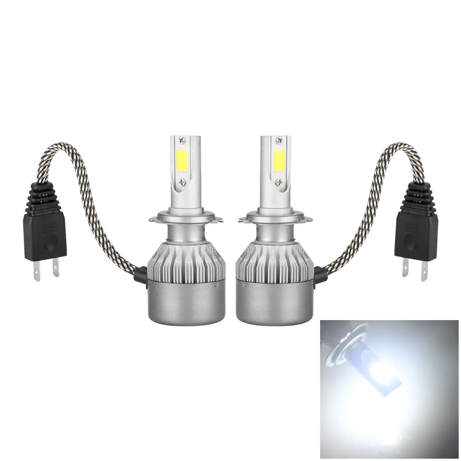 

1x White RV H7 Front Blub Turn Lamp Pair 6000K 1800LM Super Bright 2 COB LED PX26d Z5189