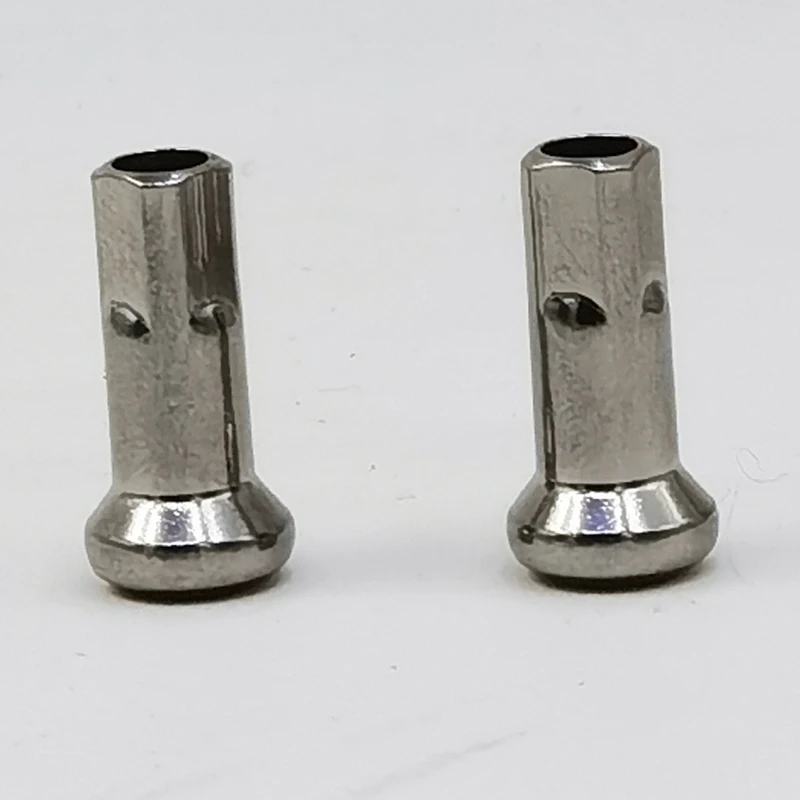 Length 19mm Material 304 Stainless Steel 9G Spoke's Nipples Suit for Diameter 3.4-3.5mm Spokes Thread Spec 6-40 Sliver Caps
