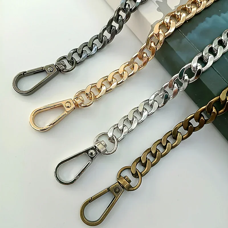 Aluminum Replacement Chain Strap 120cm - Detachable Metal Shoulder Strap for Handwoven Bags, DIY Bag Accessories