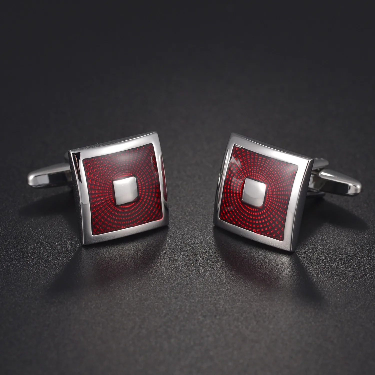 

Quality Blue Red Color Cufflinks Retro Square French Shirt Cuffs Suit Accessories Cuff Buttons Wedding Jewelry