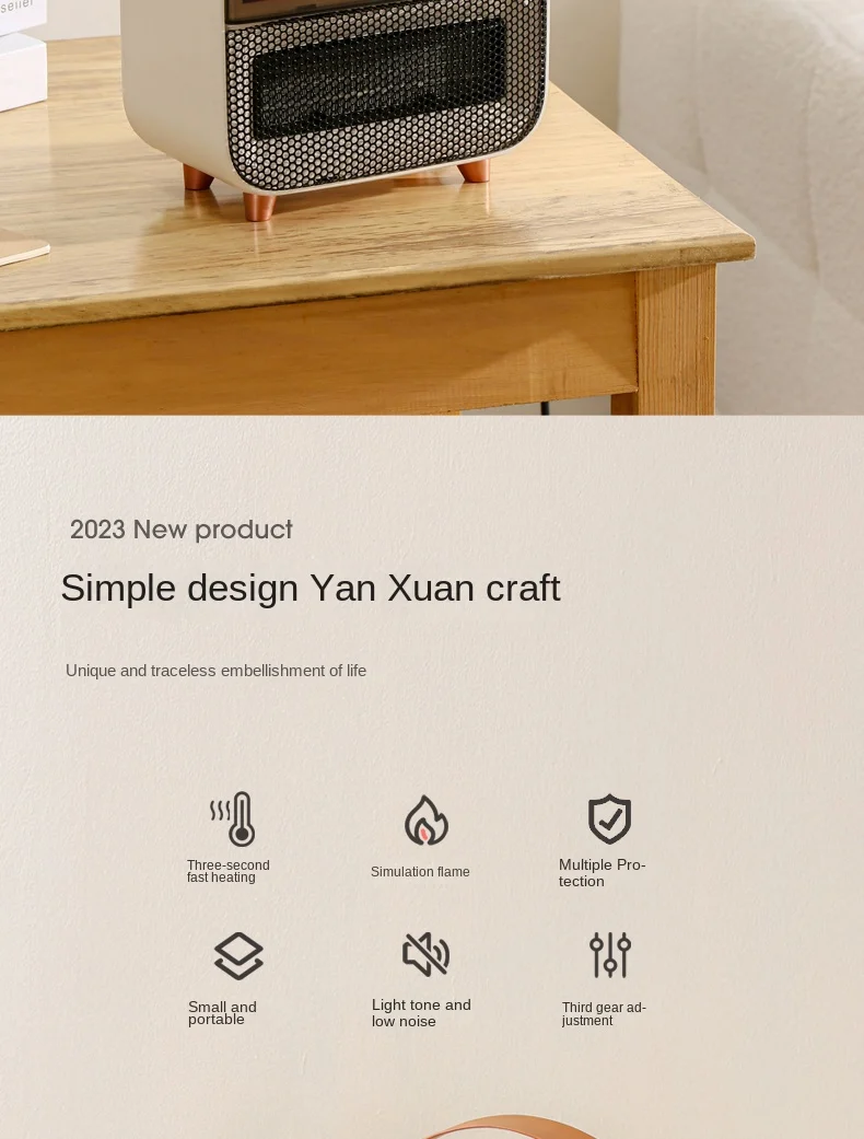 220V Camel graphene heater simulation flame small fireplace household energy-saving electric heater 6