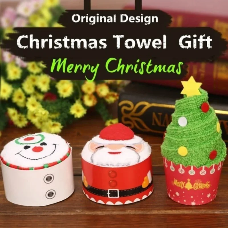 Description Picture 4 of item1/3pcs Christmas Soft New Christmas Hand towel Red Santa New Year gift Hand wash Face towel Home bathroom