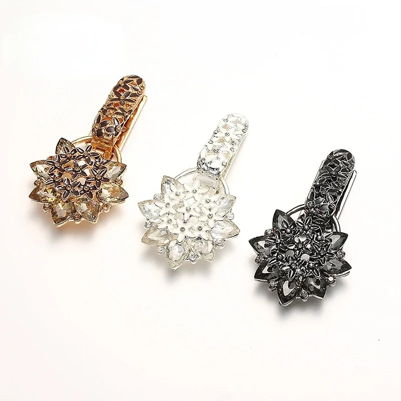 

New Women's Creative Coat Alloy Metal Buttons Rhinestone Duck Mouth Buckle For Fur Coat Accessory