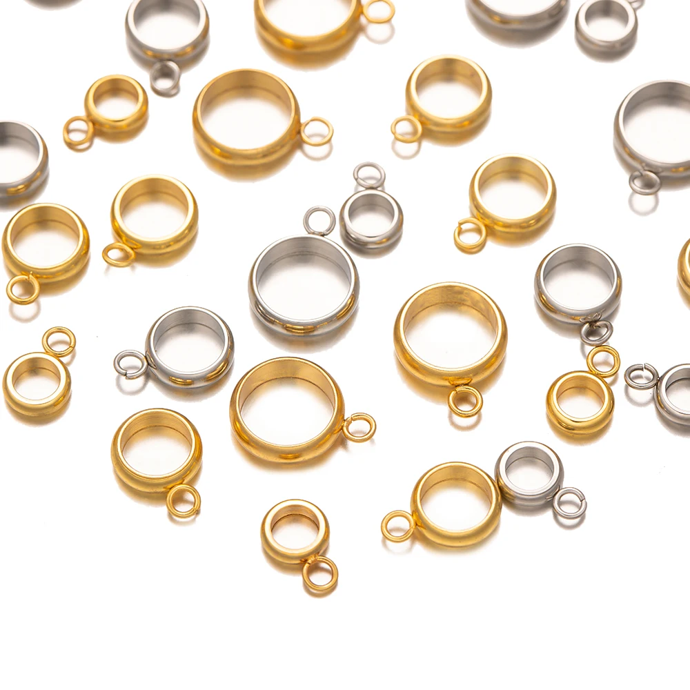 20 stücke Edelstahl Ring Bail Bead Link Stecker Schleife Für DIY Baumeln Charms Europäischen Armband Anhänger Schmuck Machen Liefert – Detail 3
