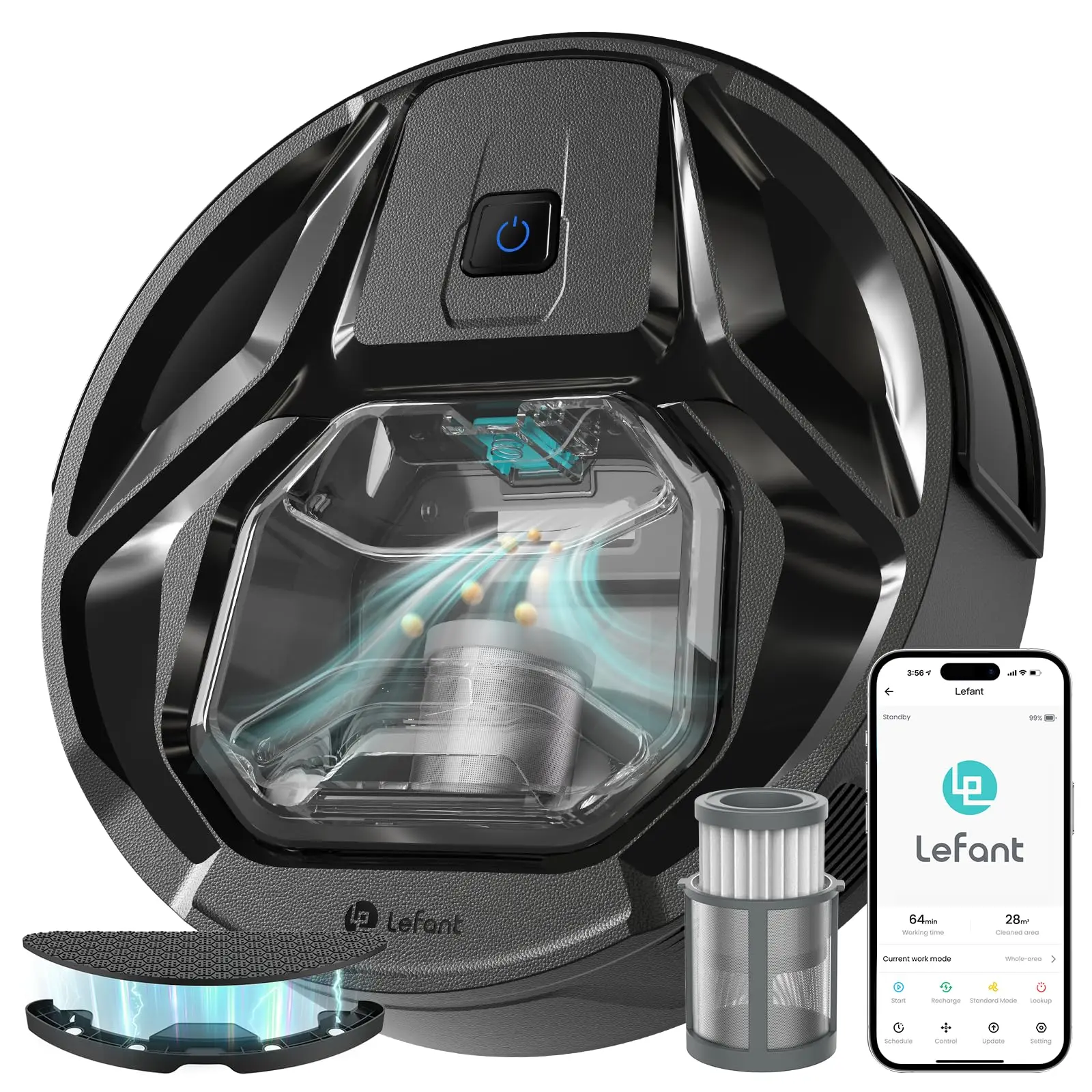 Lefant M320 cordless Robot Vacuum Cleaner and mop, 6000Pa
