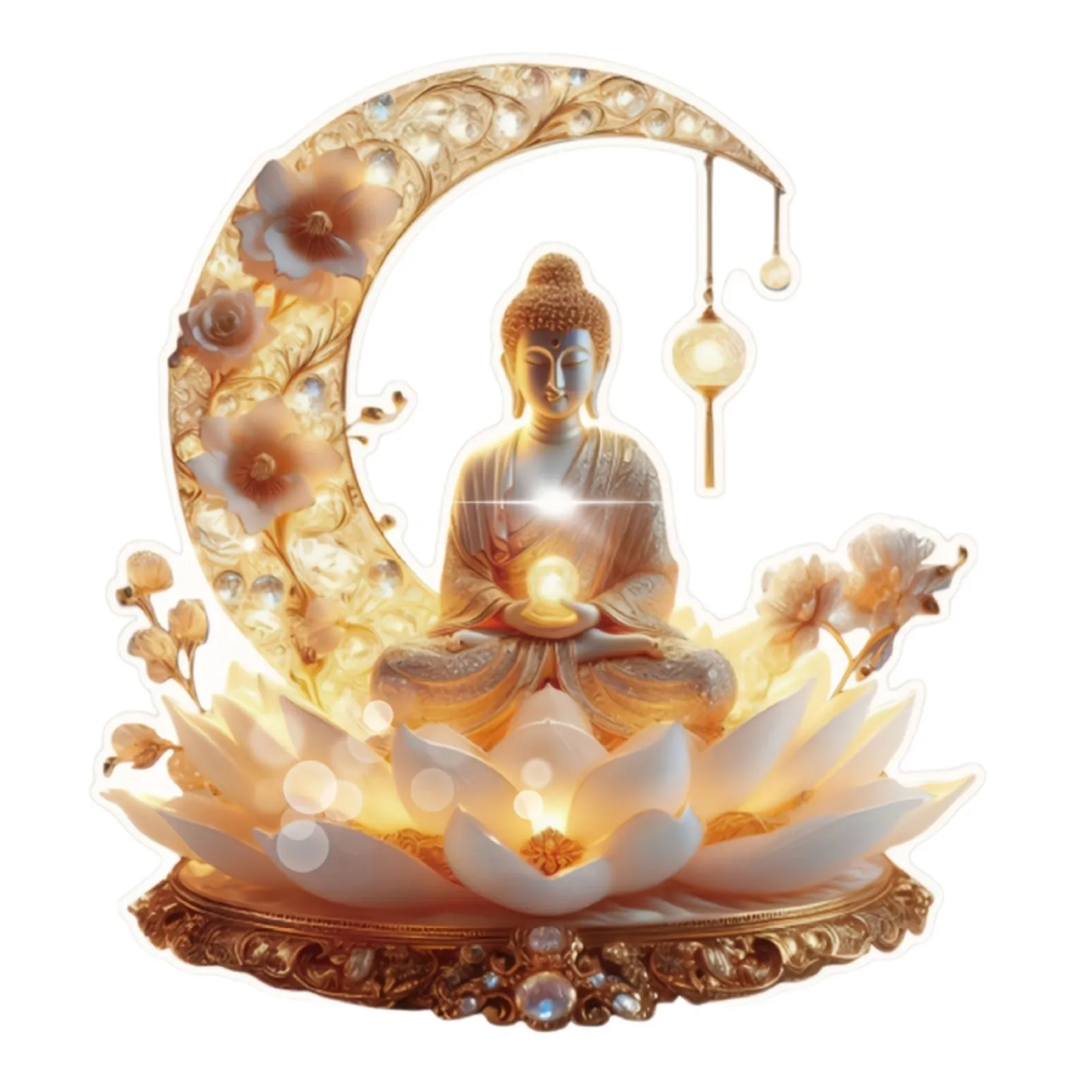 Description Picture 4 of item1pcs Lotus Terrace Buddha Statue, suitable for home decoration and office decoration, is a gift for Buddhist enthusiasts
