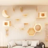 Cat Climbing Frame Wall-Type Solid Wood Wall Wall-Mounted Toy Large Soft Ladder Jumping Platform Cat Scraper Tree Accessories 1