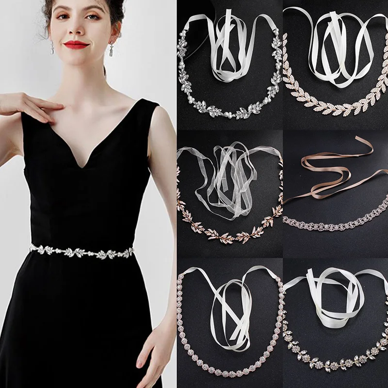Rhinestone Belts For Women Accessories Prom Wedding Dress Belt Waist Chain For Girls Bride Sash Bridesmaid Gift