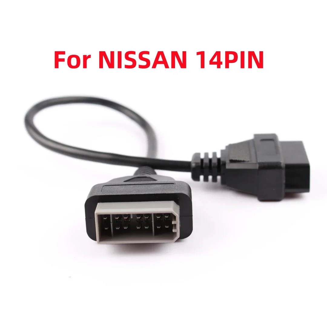 

For Nissan 14Pin To 16Pin OBD2 Diagnostic Connector Adapter Interface 14Pin To OBD2 16 Pin Adapter Works For Auto Car Vehic