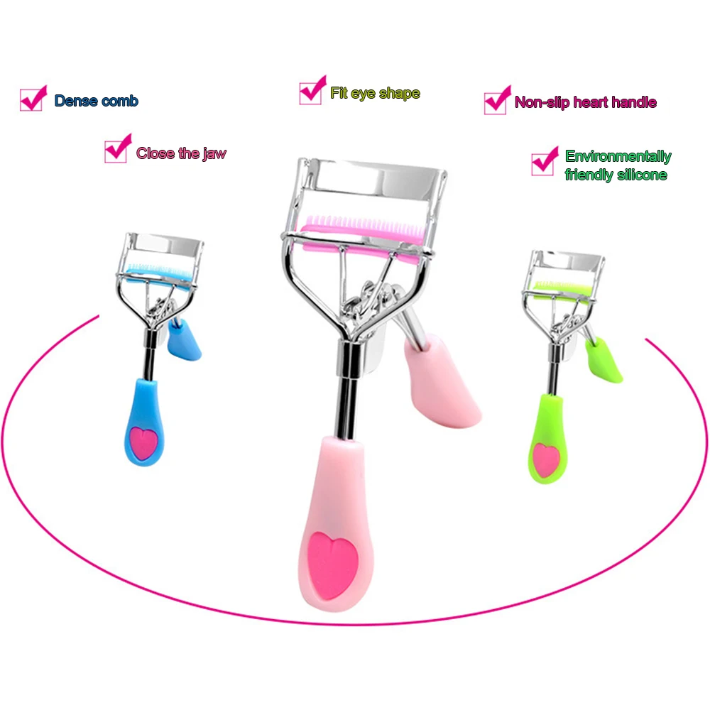 Eyelash Curler Kerler for Eyelashes Peach Heart Handle Rolls for Laminating Eyelashe Make-up for Women Eye Makeup Accessories