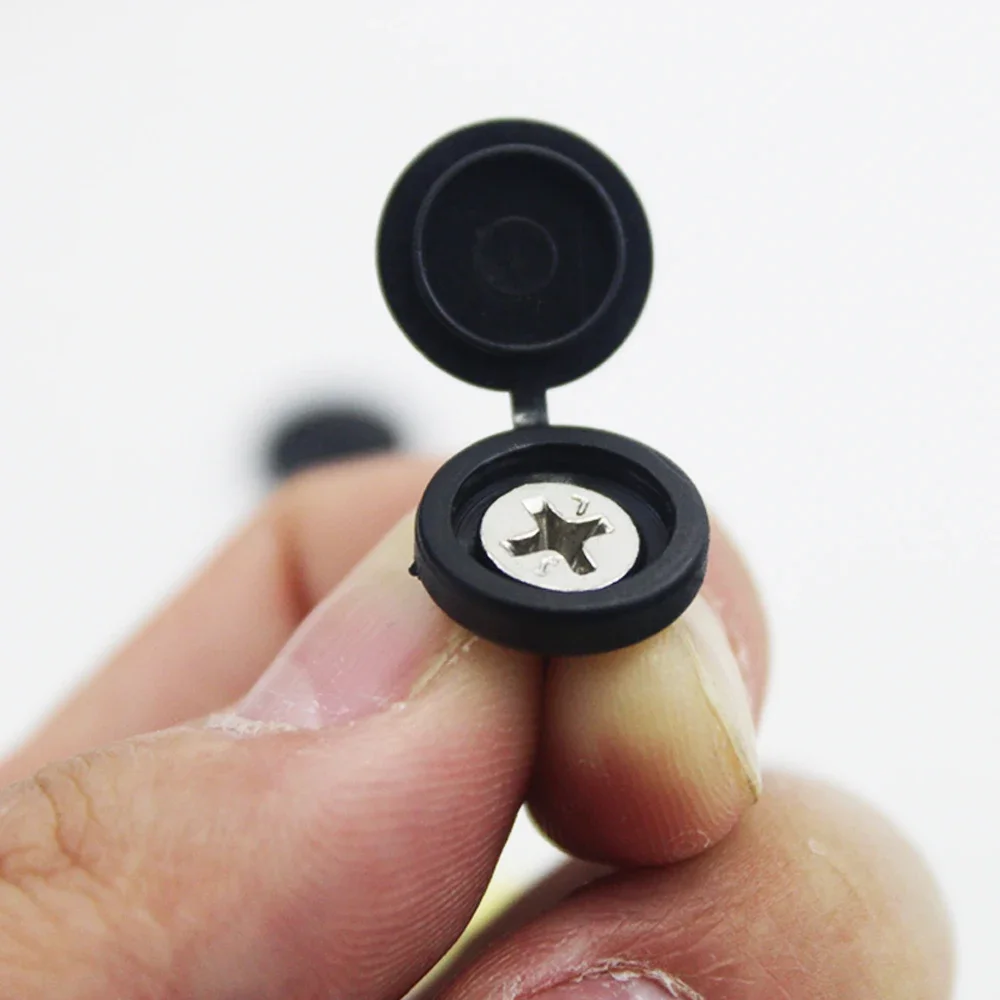 Plastic Hex Nut Caps 100pcs Hinged Plastic Screw Cap Cover Nuts Fold Snap Protective For Car Furniture Decorative