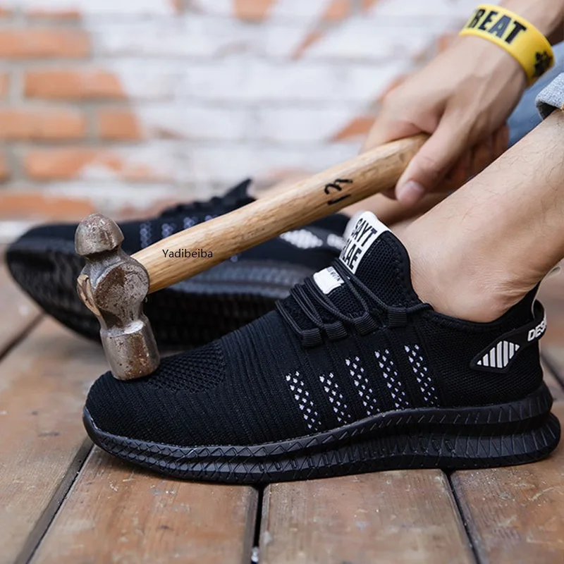 Work Safety Shoes Summer Breathable Men Air Cushion Work Protective Shoes Sneakers Anti-Puncture Male Steel Toe safety shoes,men shoes