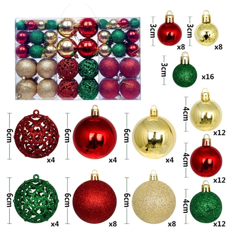 Ünnepi 100pcs shatterproof karácsonyi golyós baubles Válogatott Díszítmény állítsa dropship