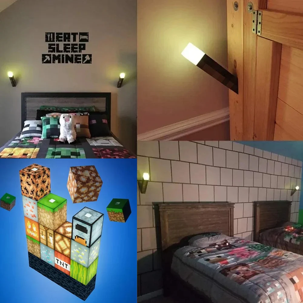 Coolipar-linterna de piedra marrón para dormitorio, luz LED decorativa de noche, carga USB con hebilla, regalo para niños