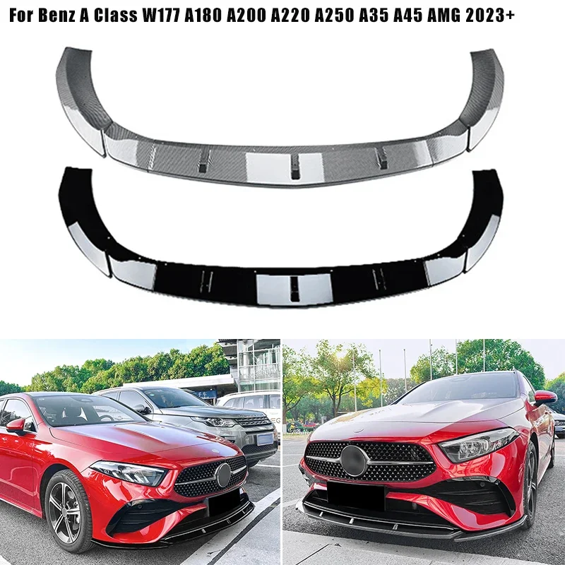 

Car Front Bumper Lip Side Splitter Diffuser Lip Kit Spoiler Cover For Benz A Class W177 A180 A200 A220 A250 A35 A45 AMG 2023+