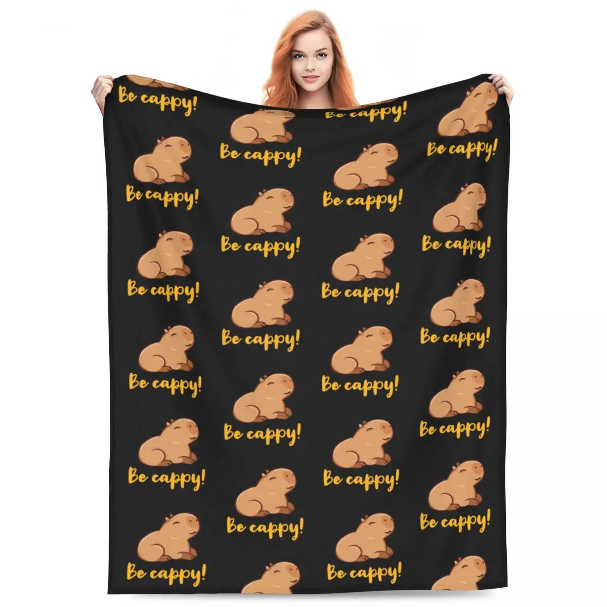 

Cute Capybara Blanket Flannel All Season Funny Animals Multifunction Super Warm Throw Blankets for Bed Bedroom Bedding Throws