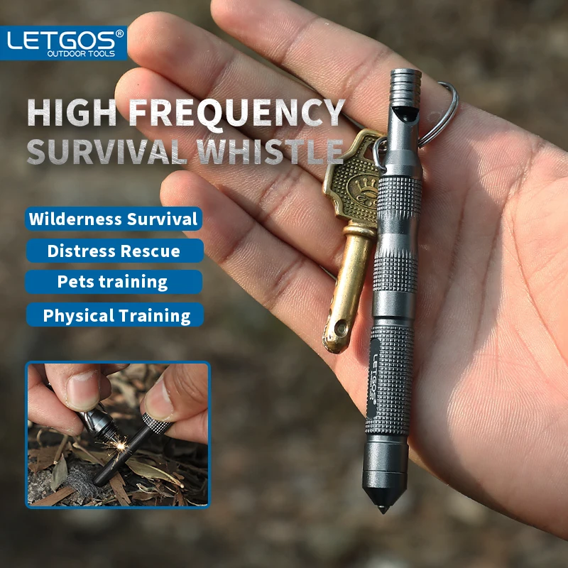 LETGOS משרוקית הישרדות מרובת תדרים גבוהים ציוד חירום להצלת חיים בחוץ קמפינג טיולי הצלה הצתת שובר זכוכית