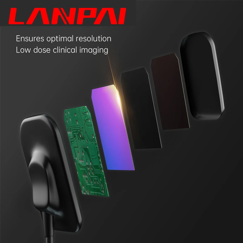 Lanpai Dental X-ray Sensor Radiovisiograph RVG Intraoral Portable Rx Digital System for dentistry With 13 Language