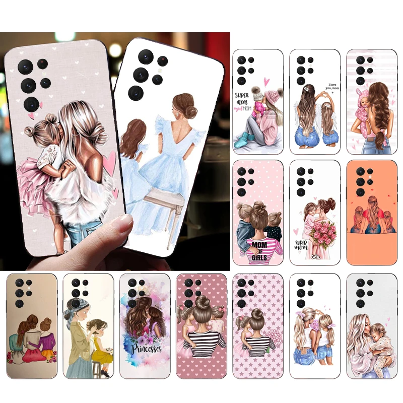 

Super Mom Mother Daughter Phone Case For Samsung S24 S23 S22 S21 S20 Ultra S20 S22 S21 S10E S20 FE S24 Plus