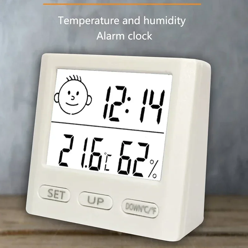 Digital Temperature Humidity Clock Electronic Thermometer Hygrometer