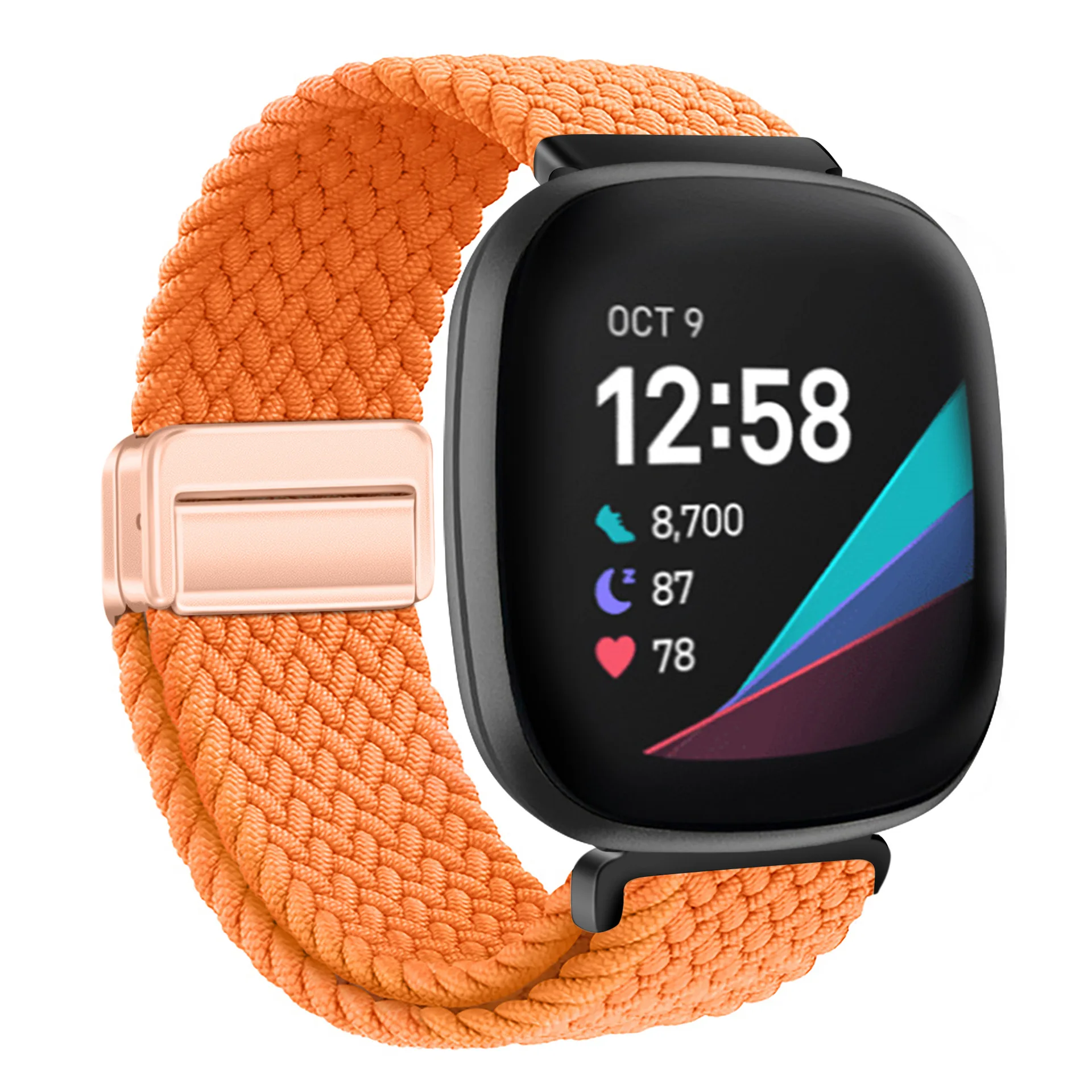 Nylon Braided Magnetic Sport Strap - Comfortable Metal Design for Smartwatch Accessories