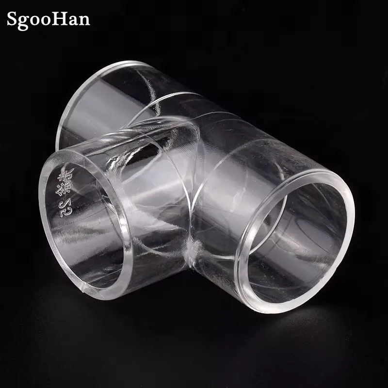2pcs/lot 16~50mm Plexiglass Acrylic Pipe Straight Elbow Tee Joint Aquarium Fish Tank Connector Home DIY Water Tank PMMA Tube
