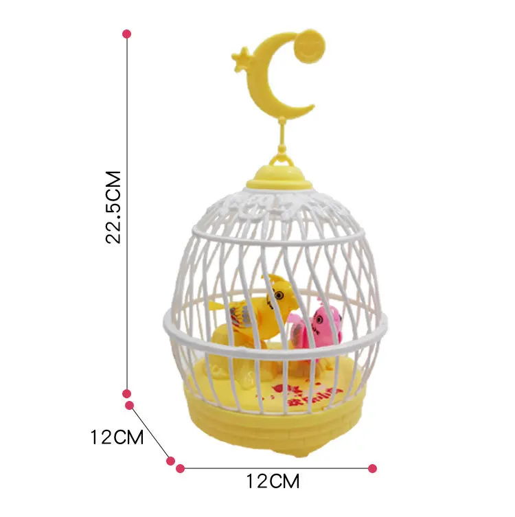 New Simulation Sound Control Bird Cage Fun Electric Sensor With Light Mini Bird Cage Creative Singing Birds Chirping Kids Toys 5