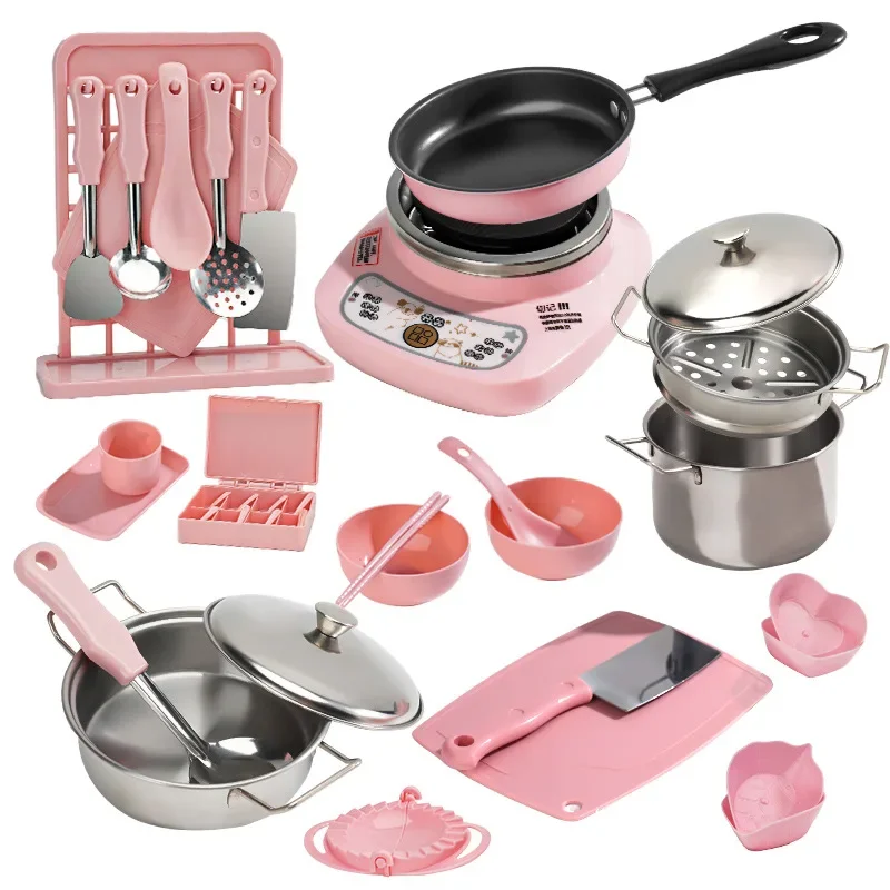 Baby Girl Can Cook Mini Kitchenette Real Cook Play House Set Girls and Boys June 1 Gift