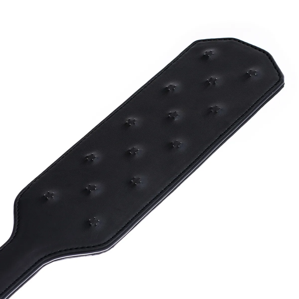 38.5CM Enhance Pain Quincunx Leather Stainless steel Spikes Spanking Paddle Slapper Whip for Horse Training 3